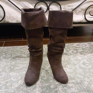 Massimo DK BRN Suede 4" slouch boots